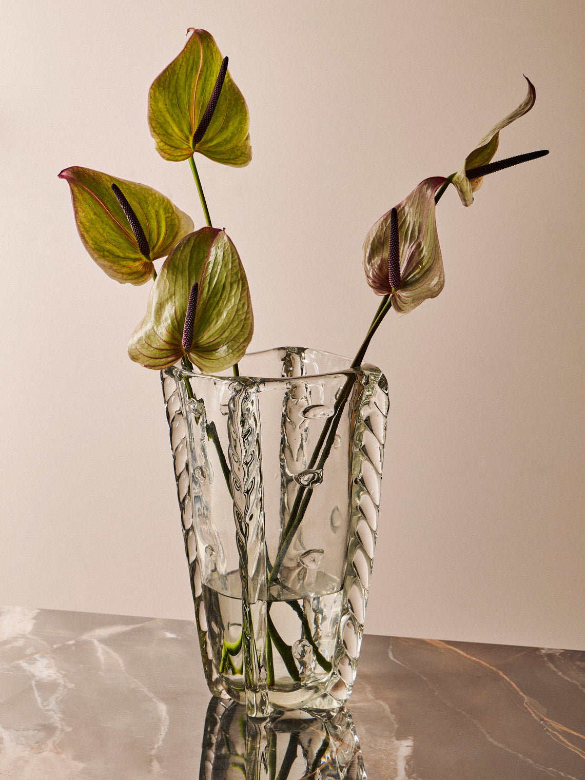 Antique and Vintage - 1930s Flavio Poli for Seguso Vetri d'Arte Glass Vase (15in/38cm) - Clear - ABASK