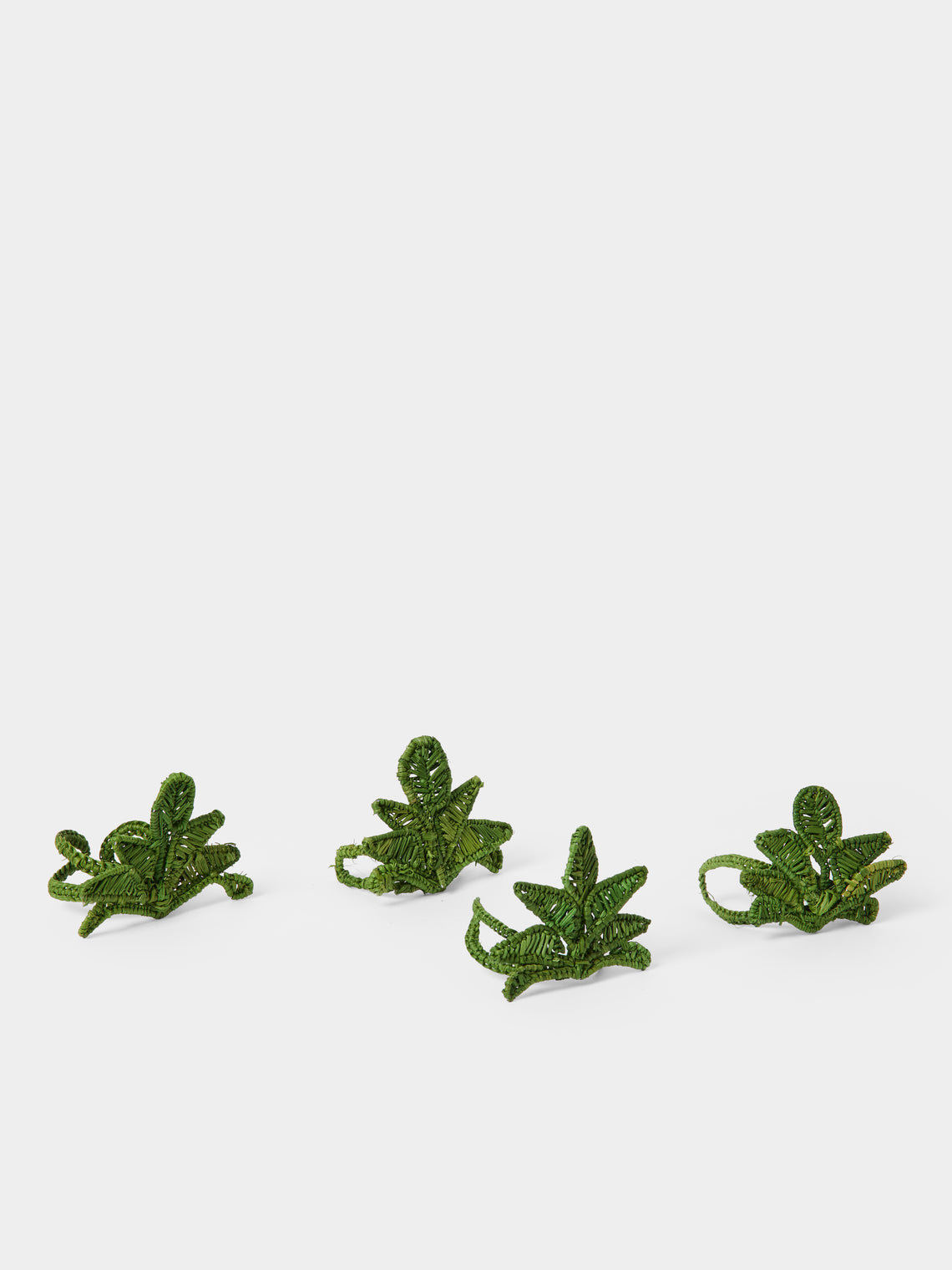 Artesanías del Atlántico - | Set of 4 | Bananas Handwoven Palm Napkin Rings - Green - ABASK