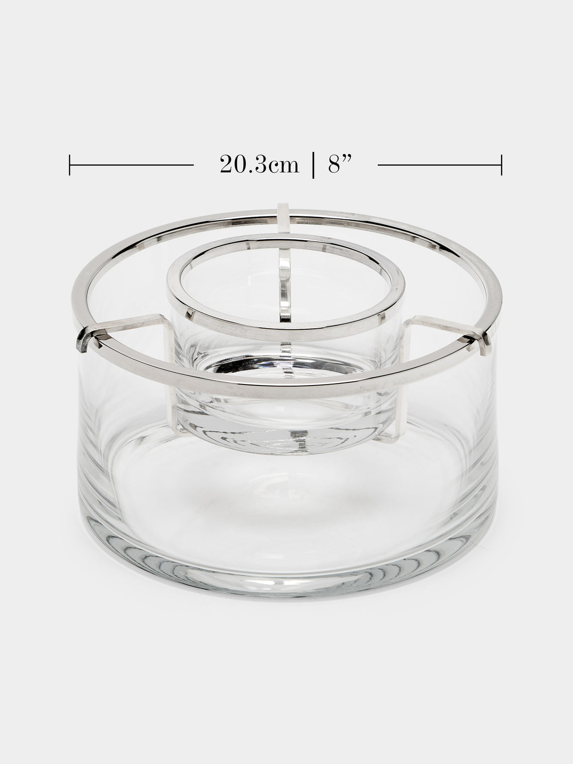 Antique and Vintage - Mid-Century Silver-Plated and Glass Caviar Dish - Clear - ABASK