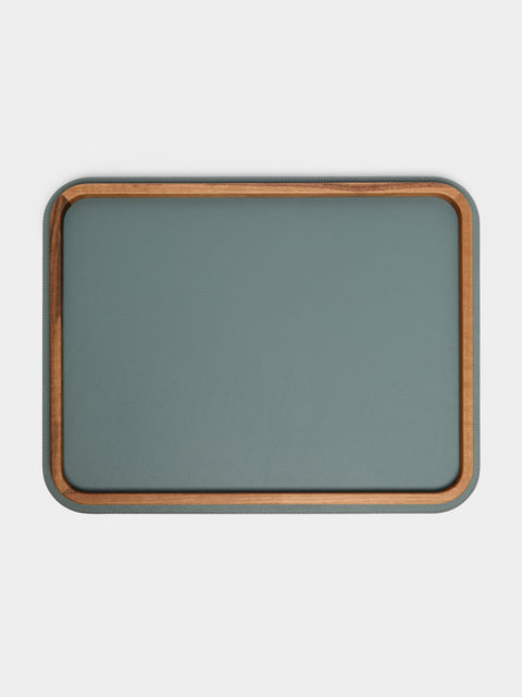 Walnut and Leather Tray (18.5in/47cm)