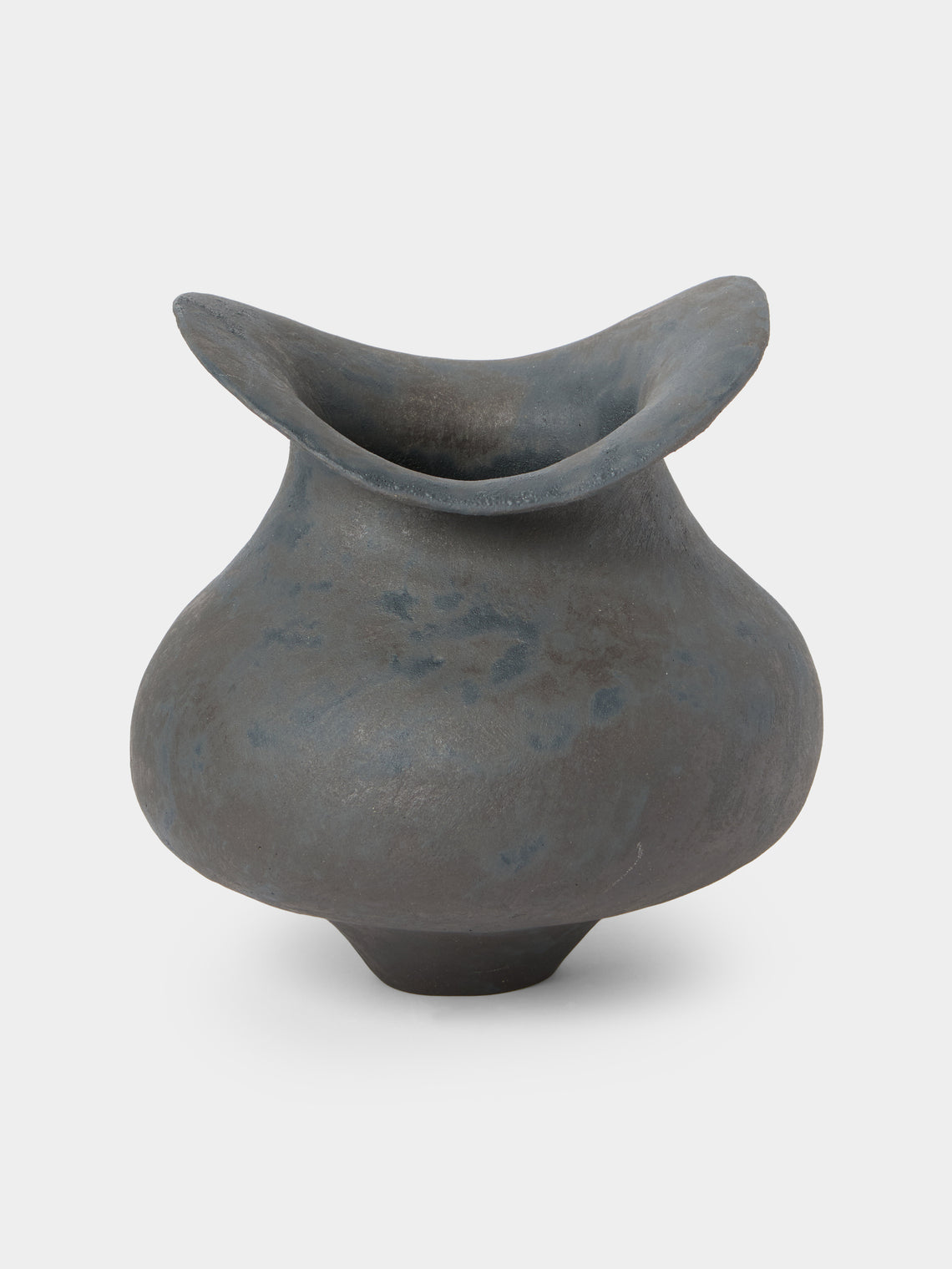 By Raffaella - Rita Hand-Coiled Stoneware Vase (8in/21cm) - Gray - ABASK - 