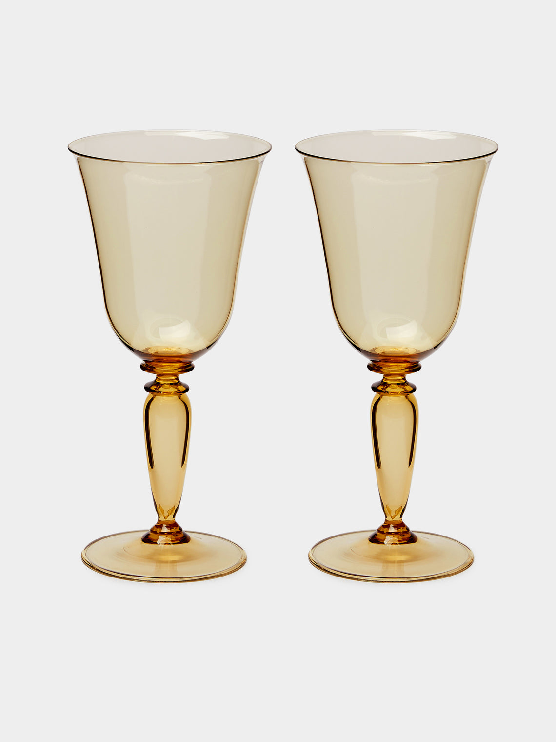 Yali Glass - Roma Hand-Blown Murano Red Wine Glasses (Set of 2) - Yellow - ABASK