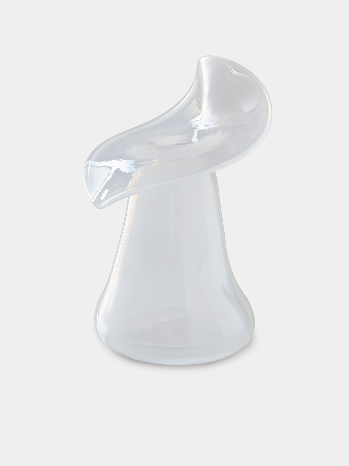 Oog Objects - 5 Hand-Blown Glass Vase (10.5in/26.5cm) - White - ABASK - 