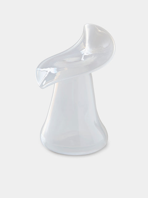 Oog Objects - 5 Hand-Blown Glass Vase (10.5in/26.5cm) - White - ABASK - 