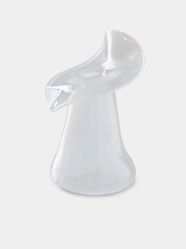 Oog Objects - 5 Hand-Blown Glass Vase (10.5in/26.5cm) - White - ABASK - 