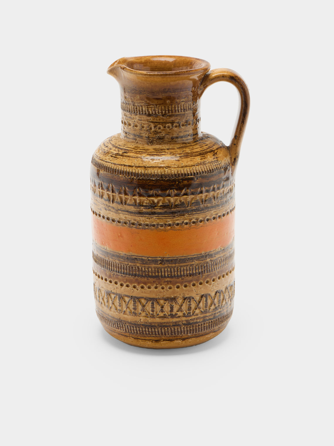 Antique and Vintage - 1960s Bitossi Sahara Ceramic Jug - Green - ABASK - 