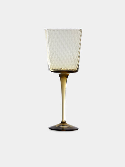 Mun Deluxe Brand Venezia - Torsé Hand-Blown Glass Wine Glasses (Set of 6) - Green - ABASK- 