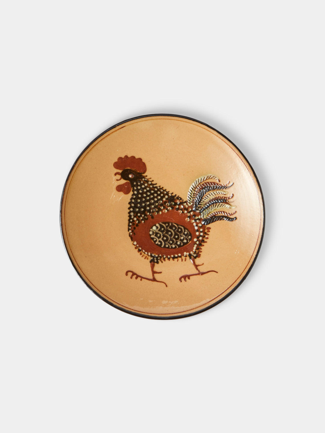 Poterie d’Évires - Animals Hand-Painted Ceramic Plates – 5.5in/14cm (Set of 4) - Cream - ABASK