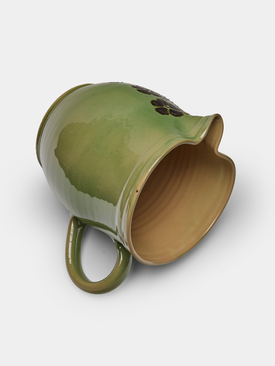 Poterie d’Évires - Flowers Hand-Painted Ceramic Jug (70.5oz/2L) - Green - ABASK