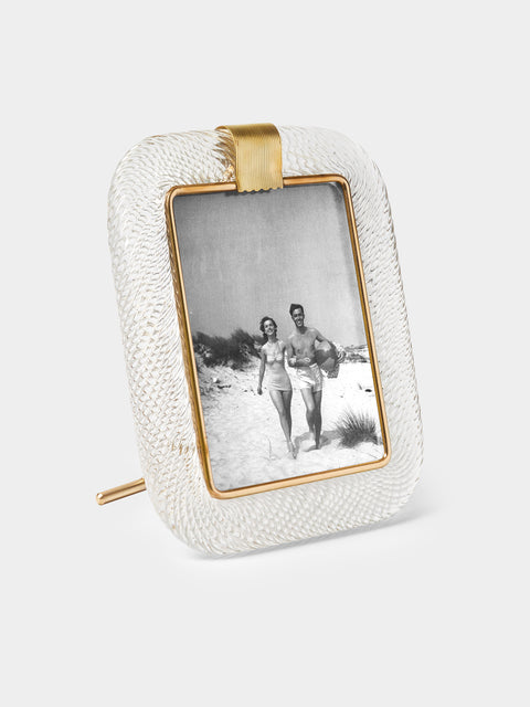 Antique and Vintage - 1960s Murano Glass Photo Frame - Clear - ABASK - 