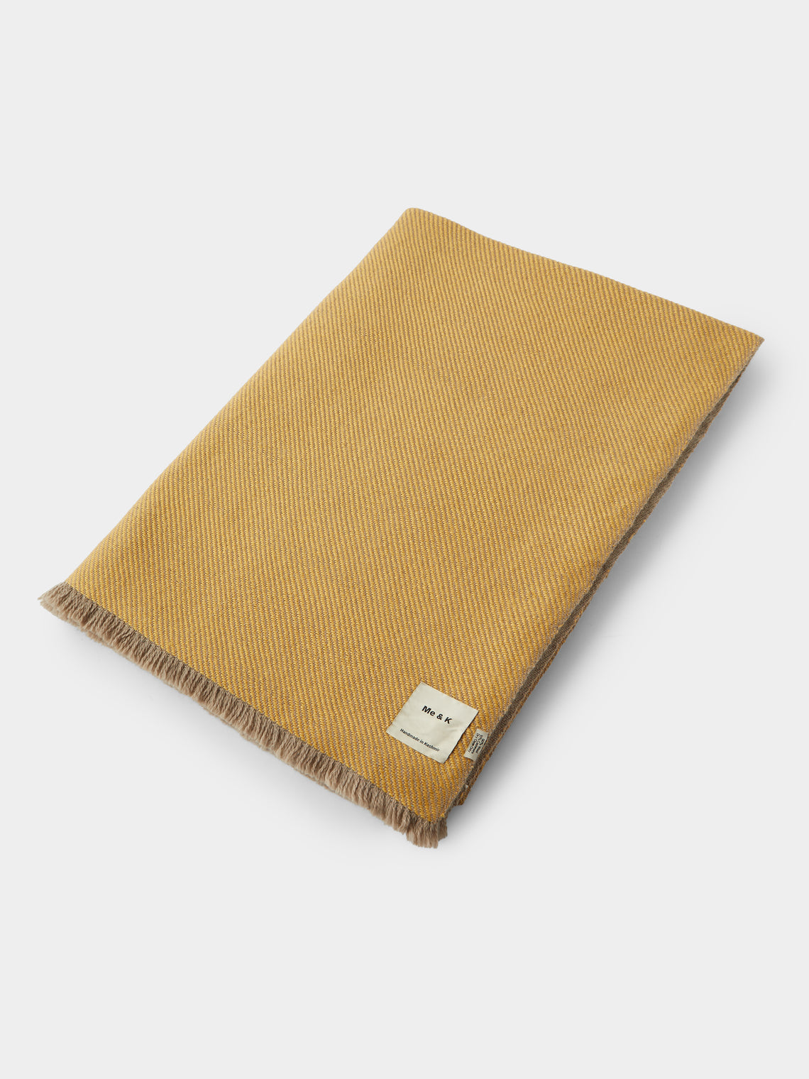 Me & K - Reversible Merino Wool and Cashmere King-Size Blanket (106in/2.7m) - Yellow - ABASK