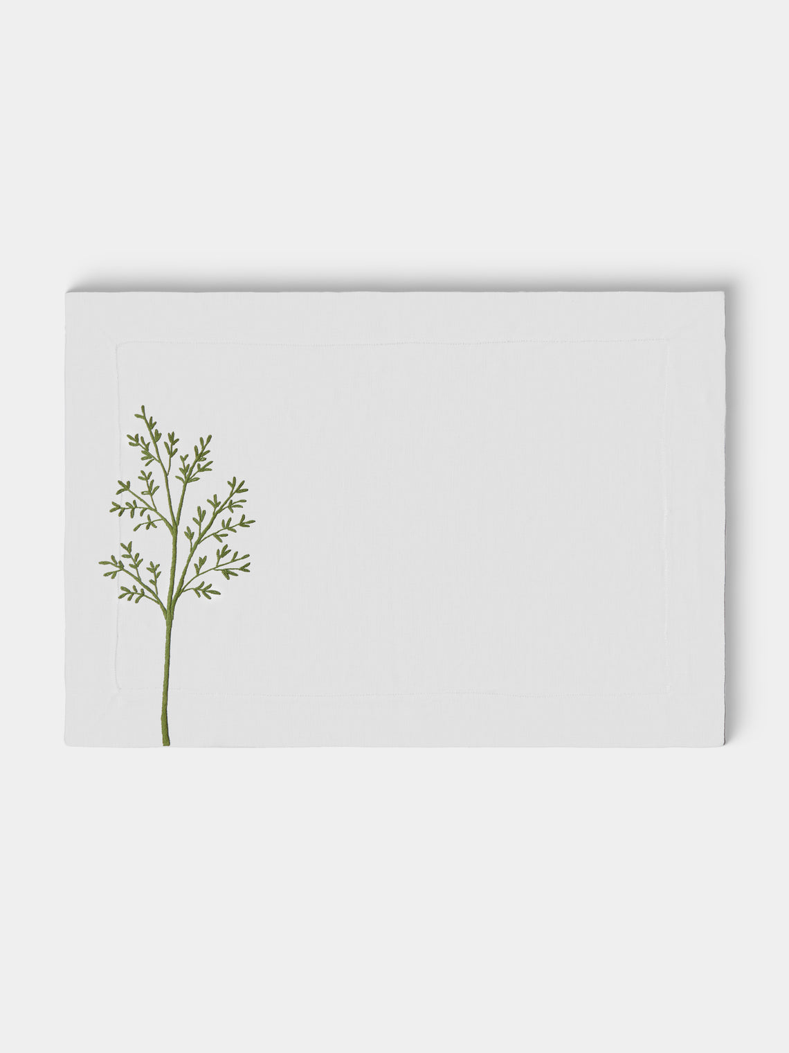 Taf Firenze - | Set of 8 | Floral Hand-Embroidered Linen Placemats - White - ABASK