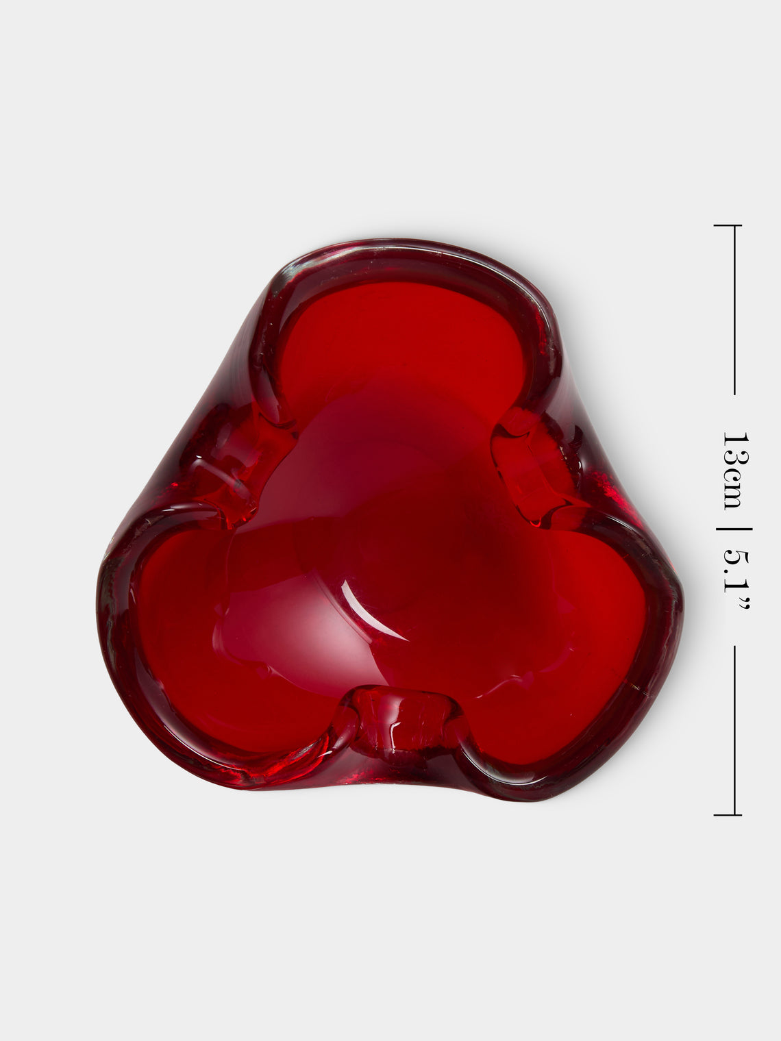 Antique and Vintage - Mid-Century Murano Glass Ashtray - Red - ABASK