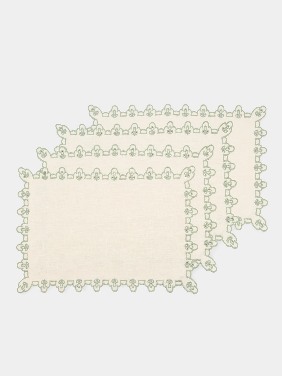 Amalfi Embroidered Linen Placemats (Set of 4)