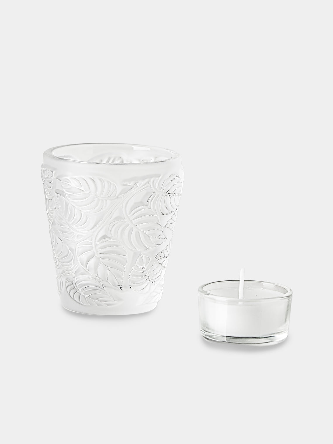 Lalique - Feuilles Crystal Votive - Clear - ABASK - 