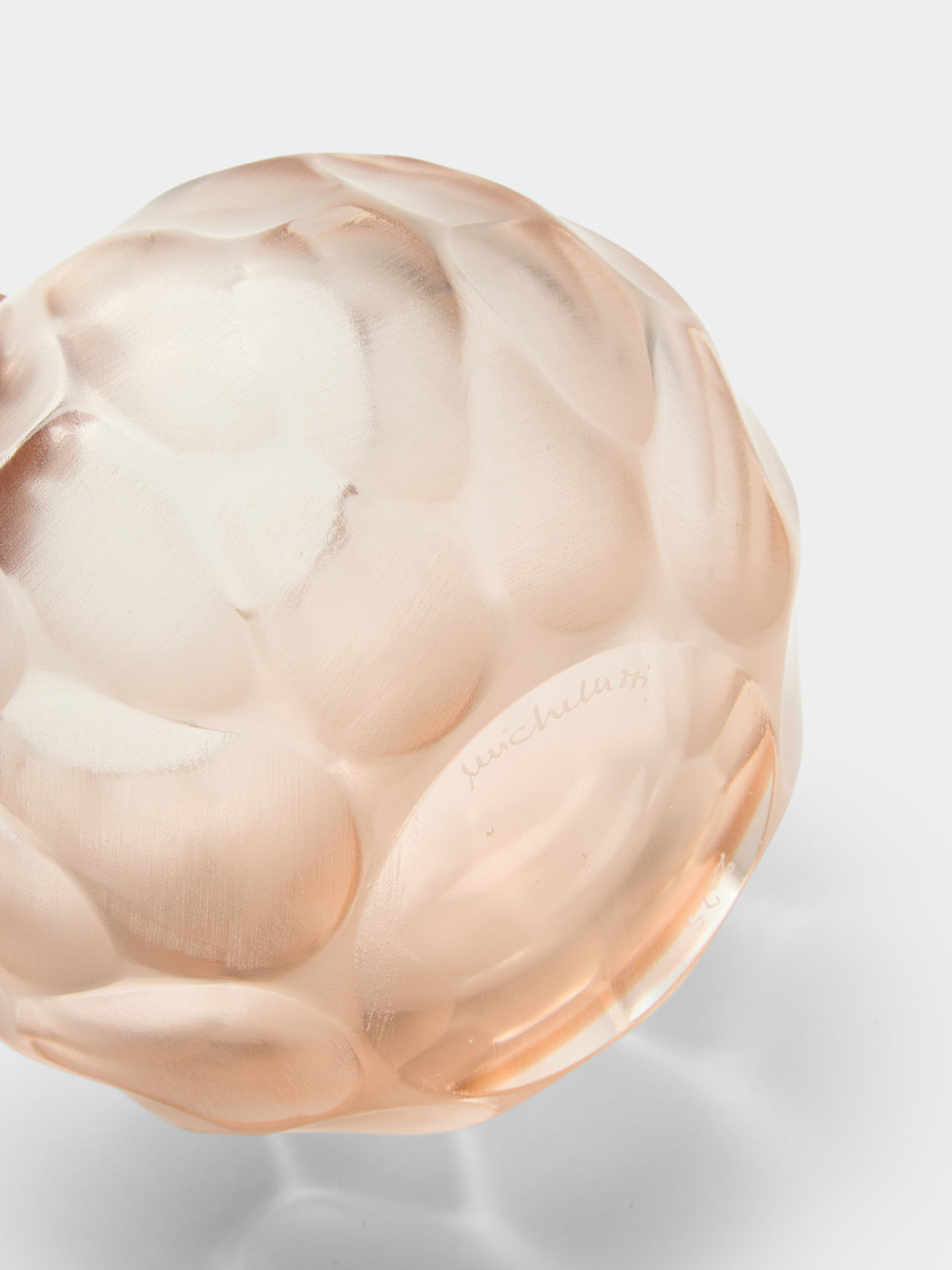 Micheluzzi Glass - Bocia Rose Bamboo Hand-Blown Murano Glass Vase (6in/15cm) - Pink - ABASK