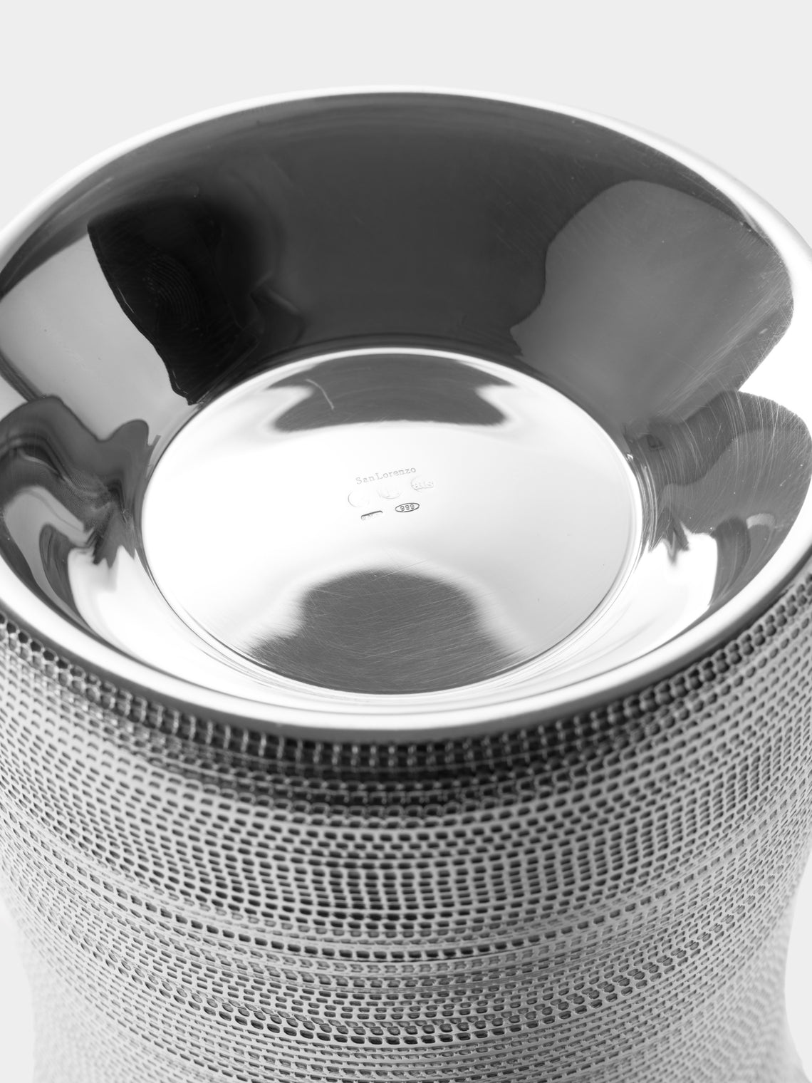 San Lorenzo - 1996 Afra and Tobia Scarpa Interspace Pure Silver Vase (9in/23cm) - Silver - ABASK