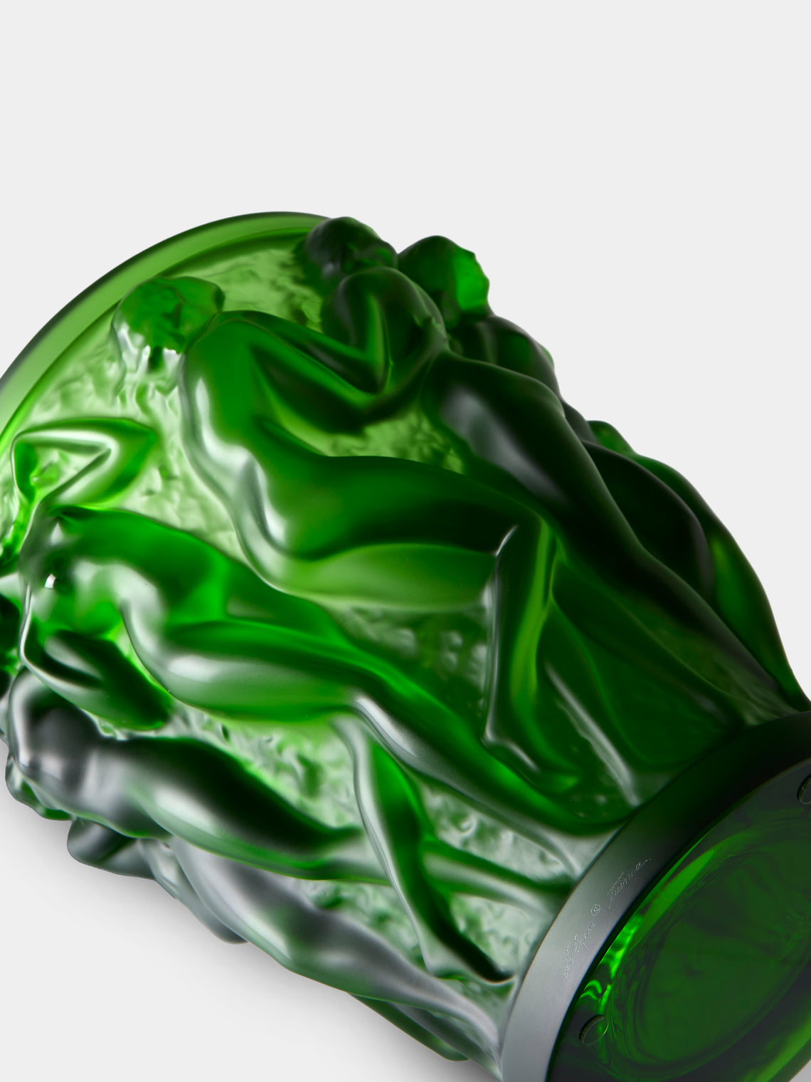 Lalique - Bacchantes Crystal Vase (9.5in/24.5cm) - Green - ABASK
