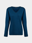 Denis Colomb - Fuzzy Brushed Cashmere V-Neck Sweater | Size: S - Blue - ABASK - 
