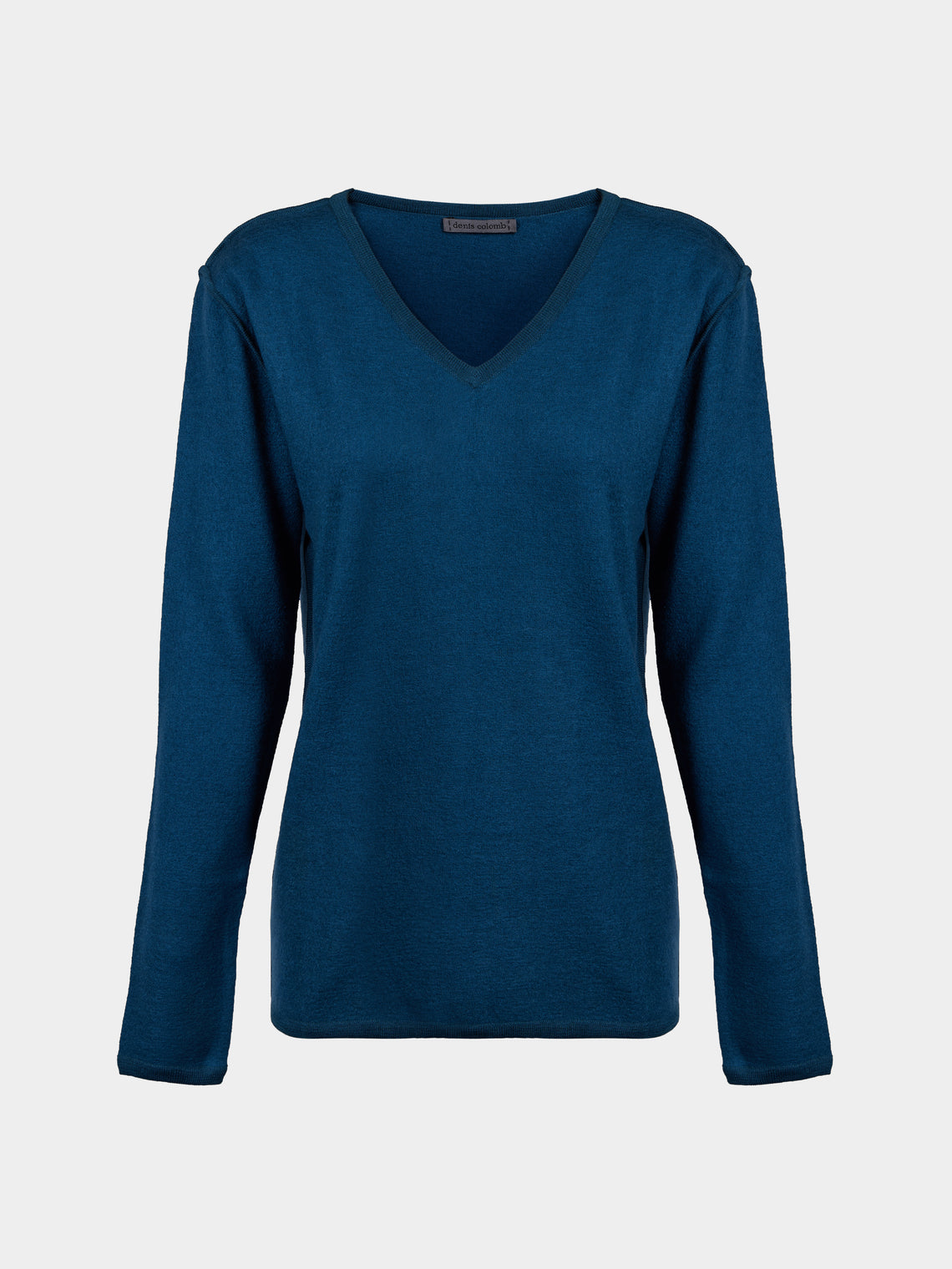 Denis Colomb - Fuzzy Brushed Cashmere V-Neck Sweater | Size: S - Blue - ABASK - 