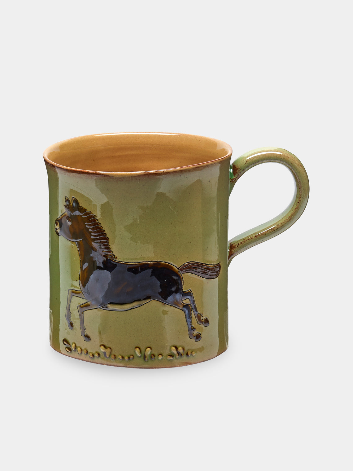 Poterie d’Évires - Animals Hand-Painted Ceramic Mugs (Set of 6) - Light green - ABASK