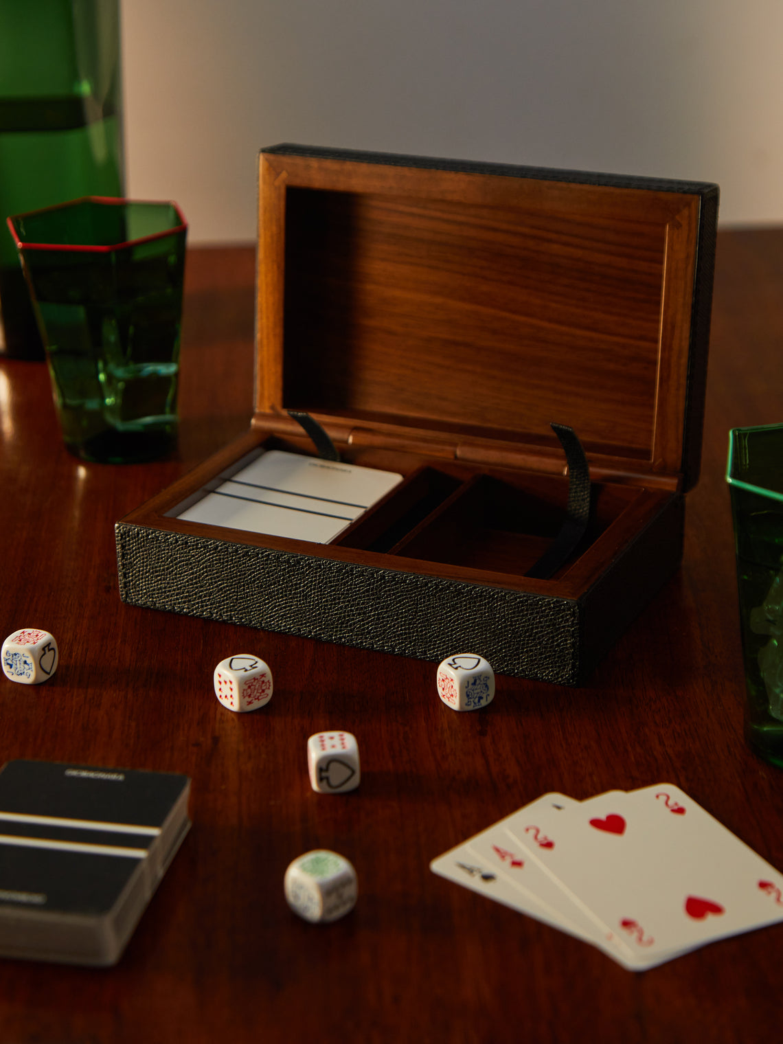Giobagnara - Leather Royal Dice and Playing Cards Set -  - ABASK