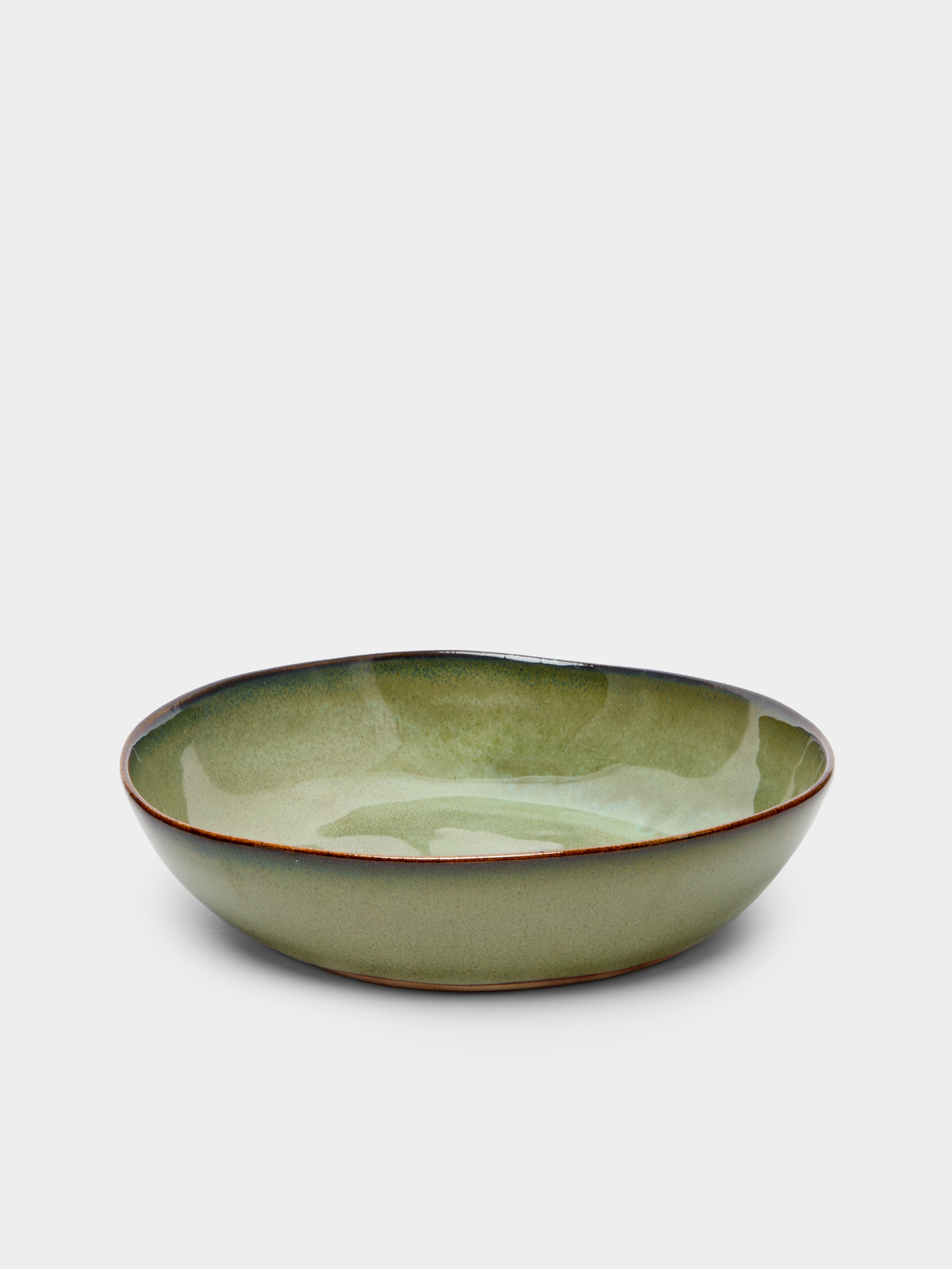 Hand-Glazed Ceramic Large Breakfast Bowls (Set of 6)