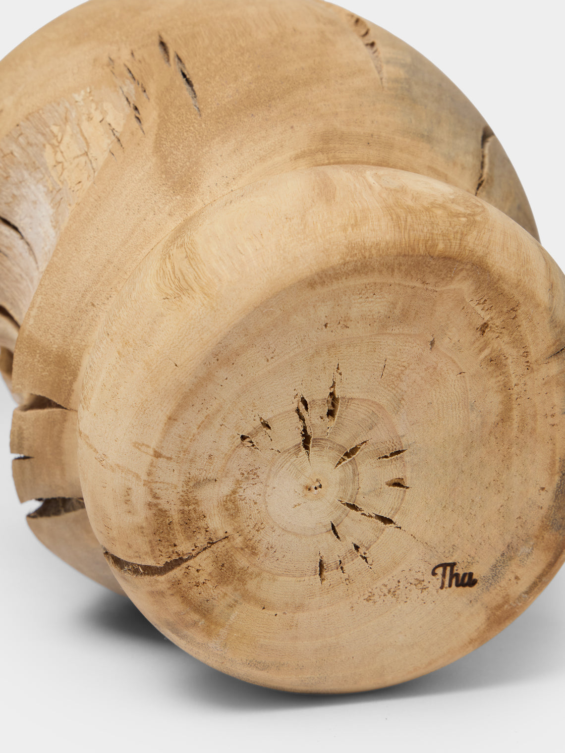 Thursday Furniture - Hand-Turned Fig Vase (7.5in/19cm) - Natural - ABASK