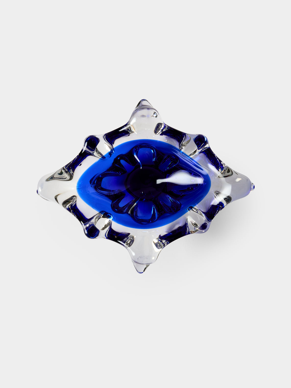 Antique and Vintage - Mid-Century Crystal Ashtray - Blue - ABASK