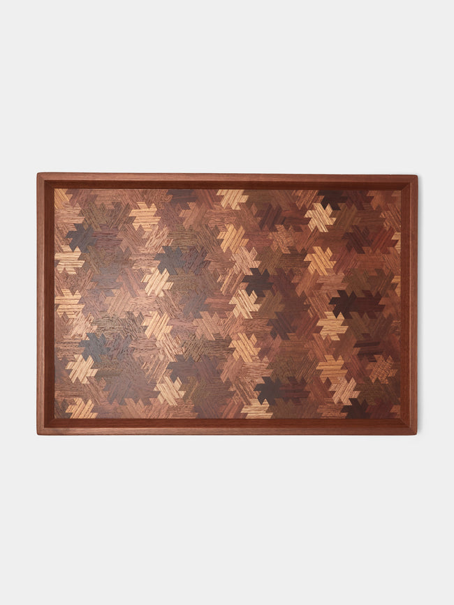 Mori Kougei - Poke Marquetry Wood Tray (15in/38.5cm) - Multiple - ABASK - 
