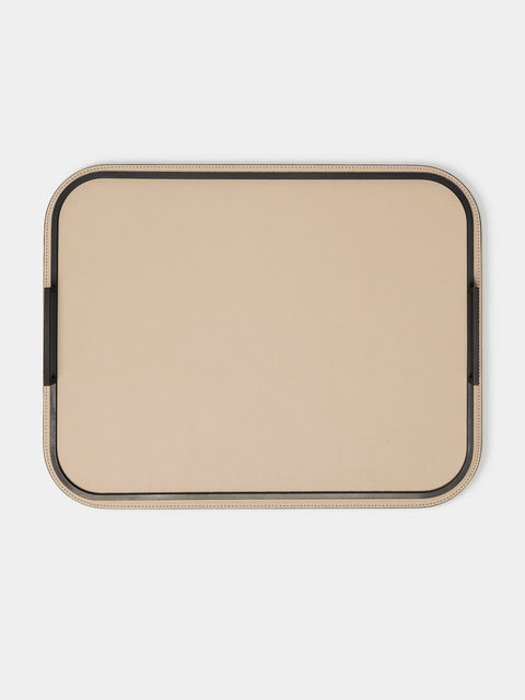 Giobagnara - Bellini Leather Tray (18.5in/46.5cm) - Beige - ABASK - 