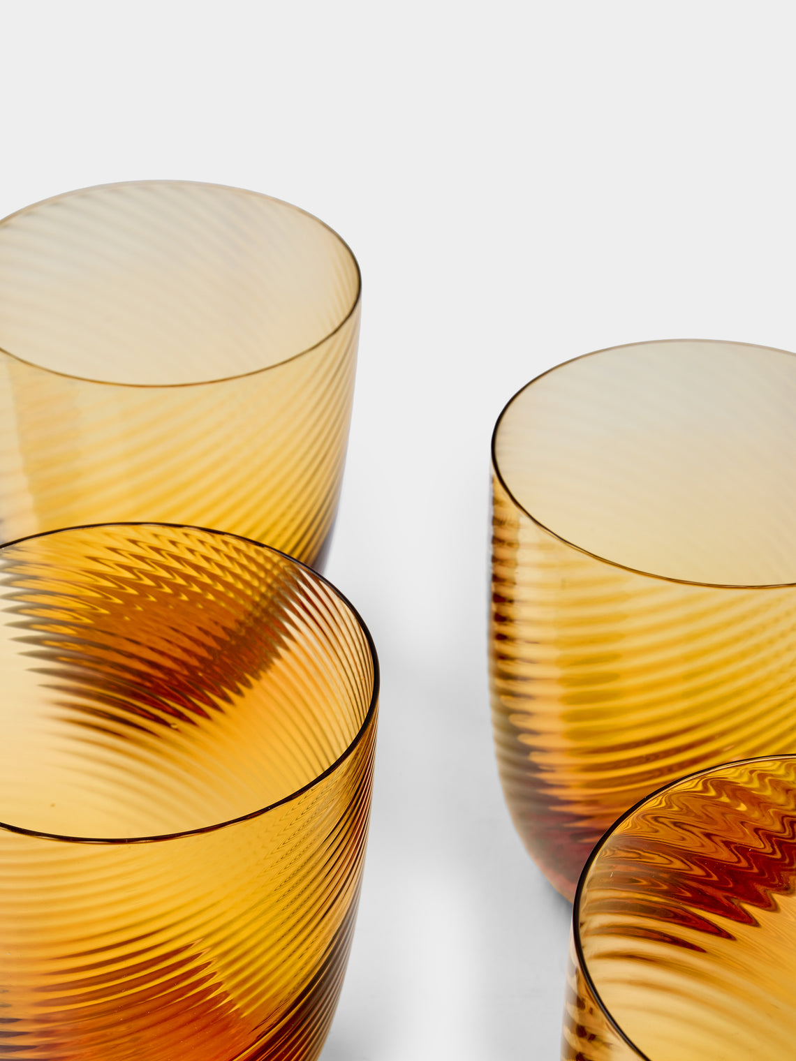 NasonMoretti - | Set of 6 | Idra Hand-Blown Murano Water Glasses - Yellow - ABASK