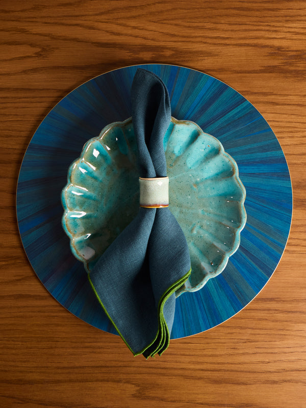 HestiaLiving - Soleil Wood Placemats (Set of 4) - Blue - ABASK