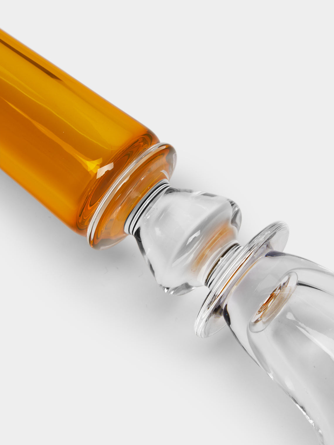 Theresienthal - Memphis Hand-Blown Crystal Candlestick (Set of 2) - Amber - ABASK