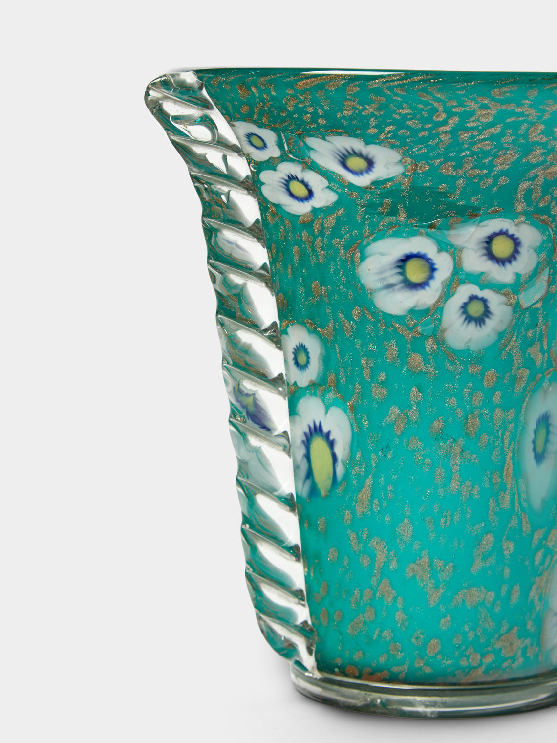 Antique and Vintage - Mid-Century A.Ve.M. Murrine Murano Glass Vase (8in/20cm) - Blue - ABASK