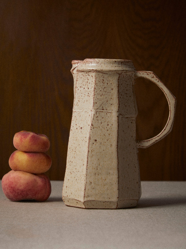 Adam Ross - Hand-Thrown Ceramic Faceted Jug - Beige - ABASK