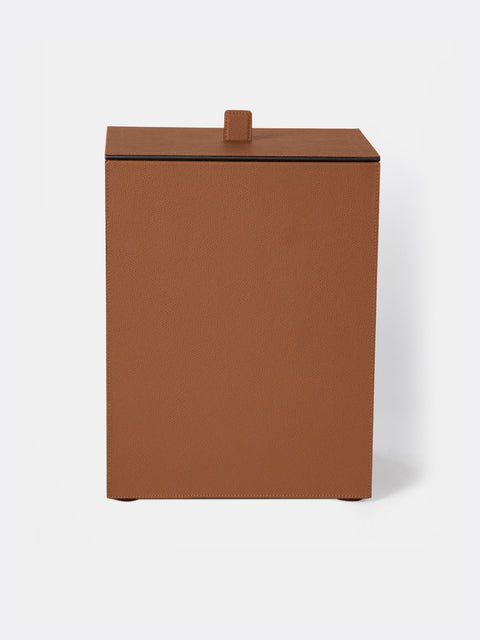 Giobagnara - Walter Leather Wastepaper Bin - Brown - ABASK - 