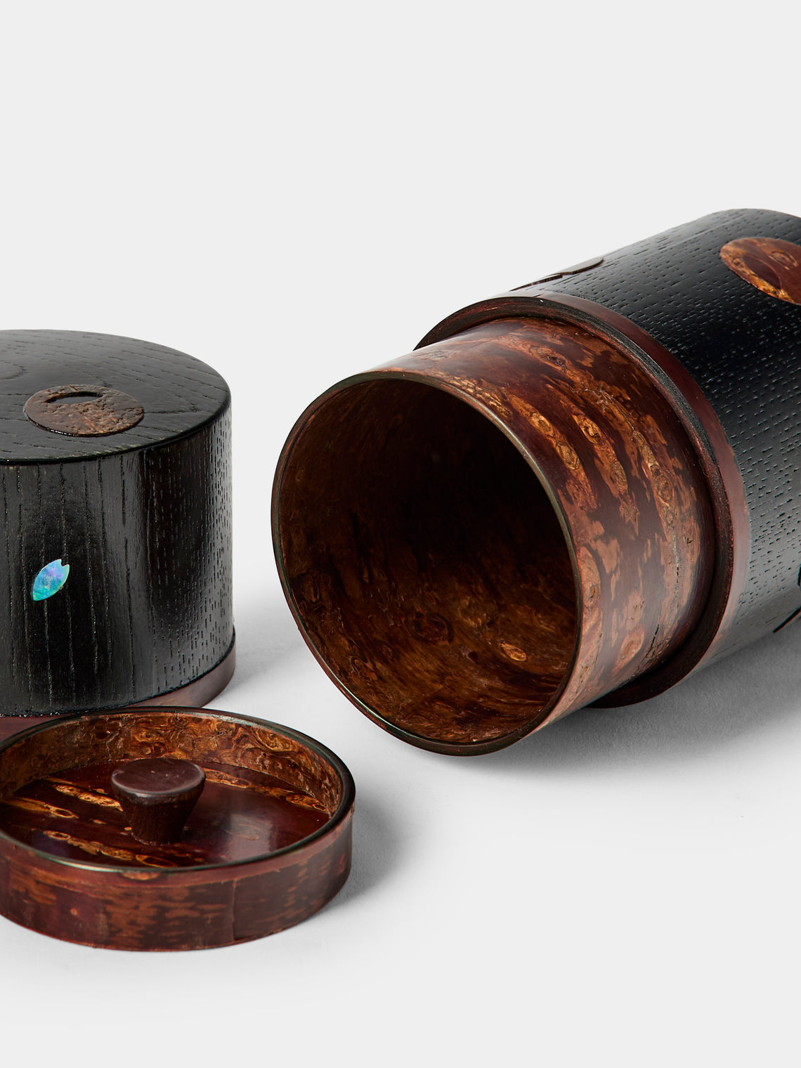 Denshiro - Urasenke Cherry Bark Tea Canister - Black - ABASK