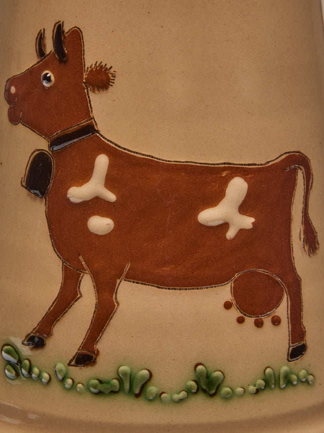Poterie d’Évires - Cows Hand-Painted Ceramic Milk Jug - Cream - ABASK