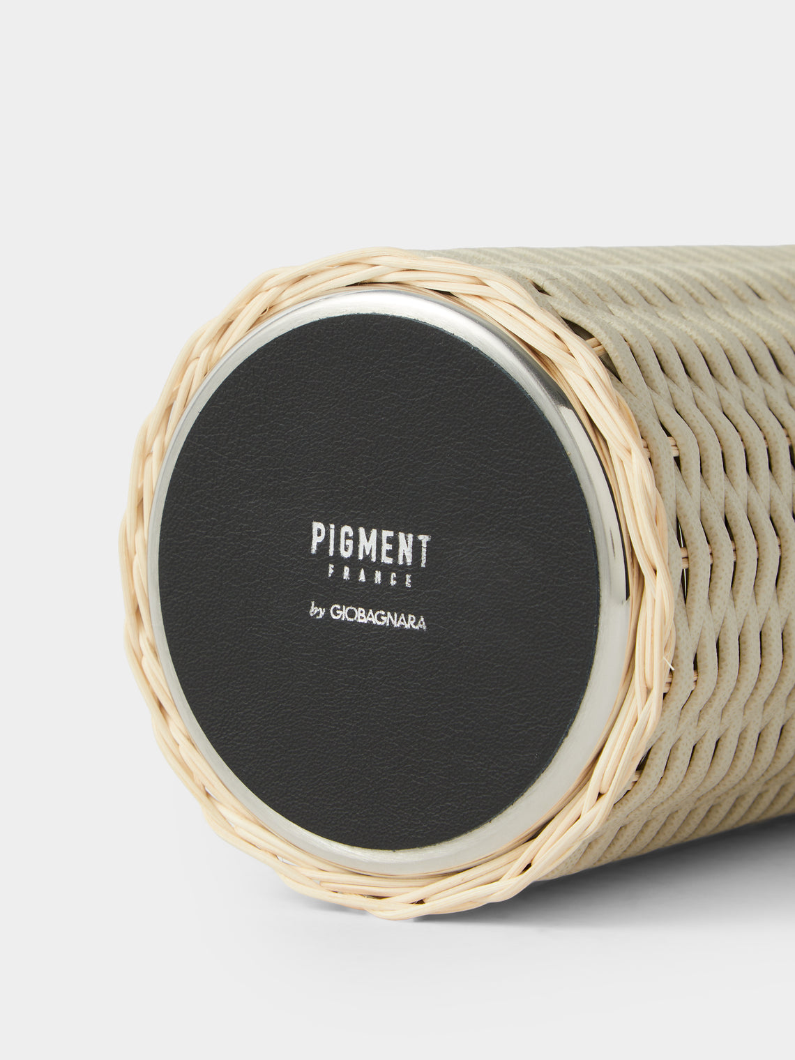 Pigment France - Menton Leather and Rattan Bottle Cooler - Cream - ABASK