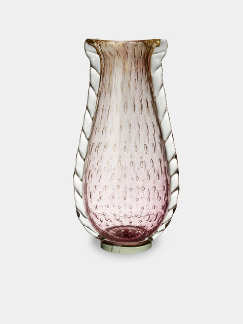 Antique and Vintage - 1970s Ercole Barovier Murano Glass Vase (16in/40.5cm) - Clear - ABASK - 