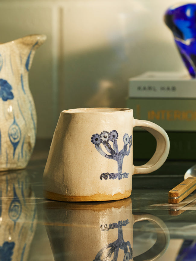 Liz Rowland - Flower Hand-Painted Ceramic Mug -  - ABASK