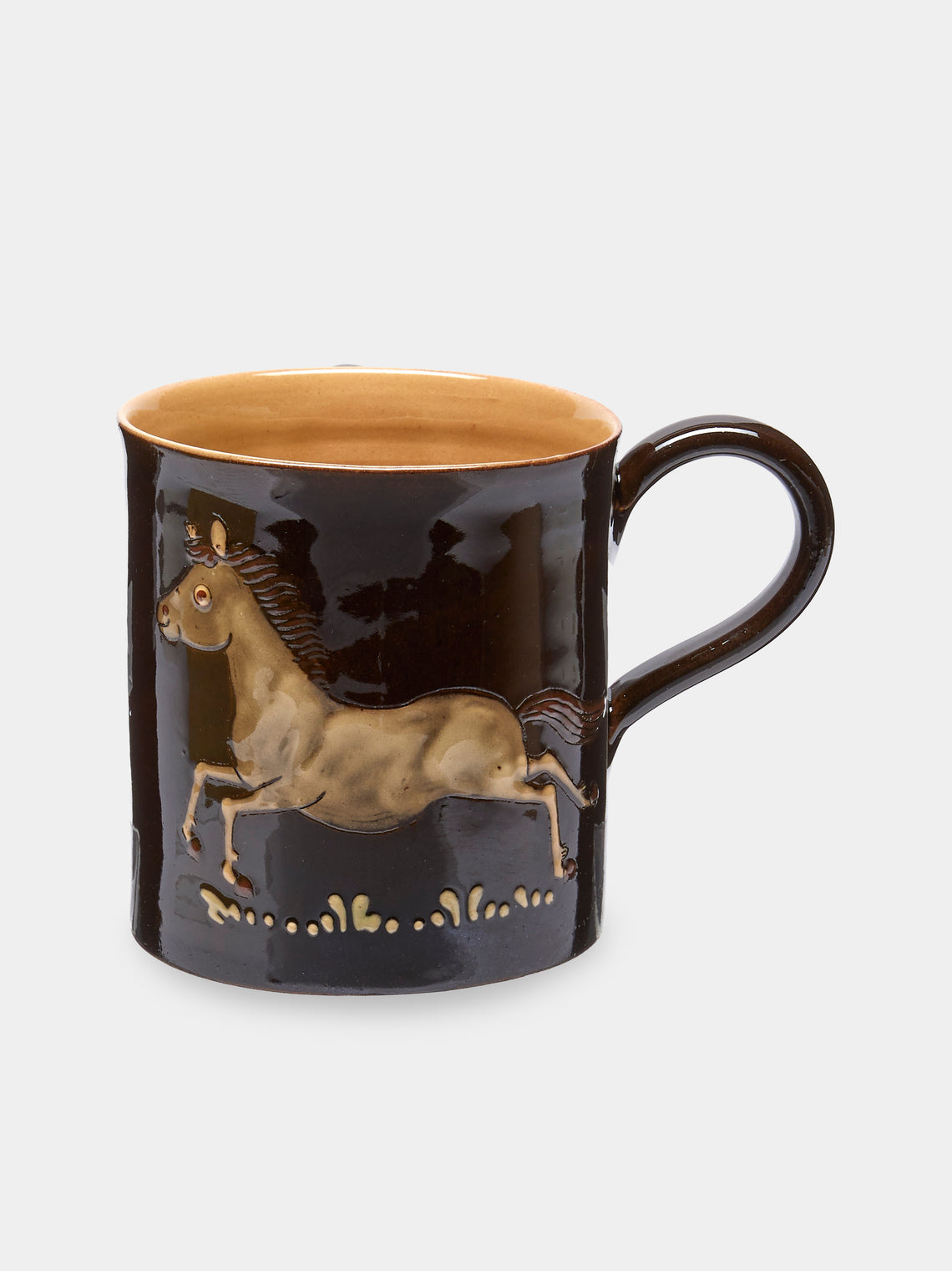 Poterie d’Évires - Animals Hand-Painted Ceramic Mugs (Set of 6) - Dark brown - ABASK