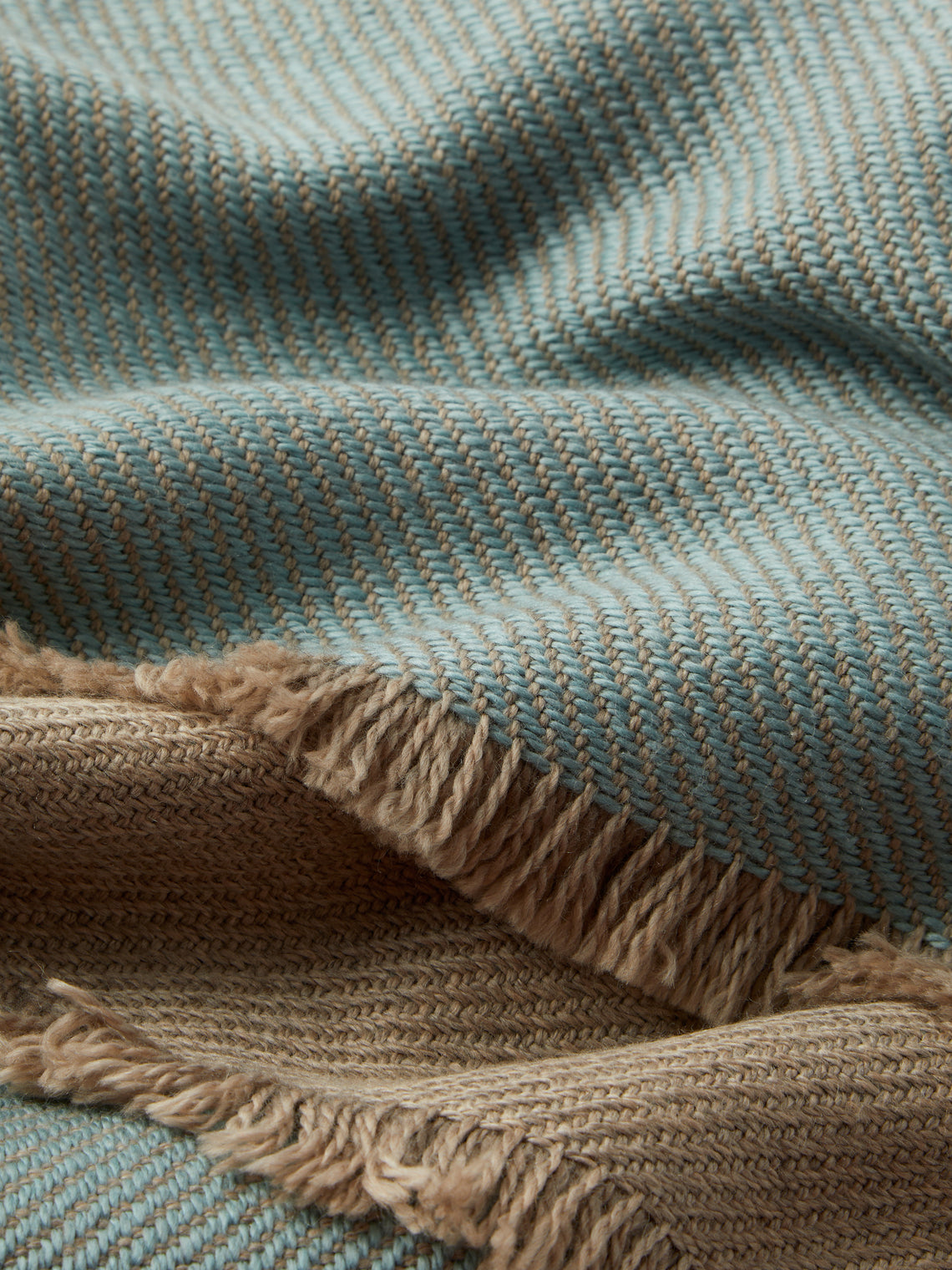 Me & K - Reversible Merino Wool and Cashmere King-Size Blanket (106in/2.7m) - Blue - ABASK