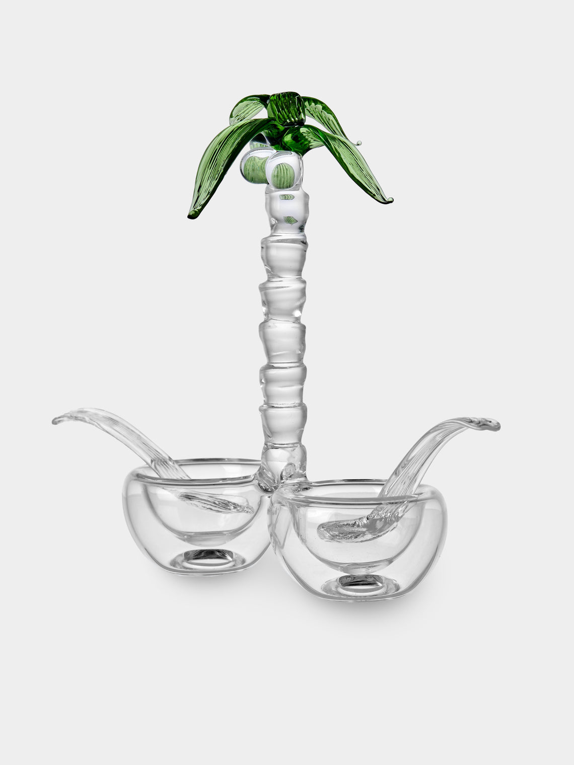Casarialto - Portofino Palm Tree Hand-Blown Glass Salt and Pepper Holder - Clear - ABASK