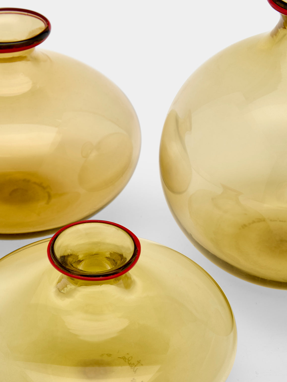 Antique and Vintage - 1980s Venini Murano Glass Bud Vases (Set of 3) - Brown - ABASK