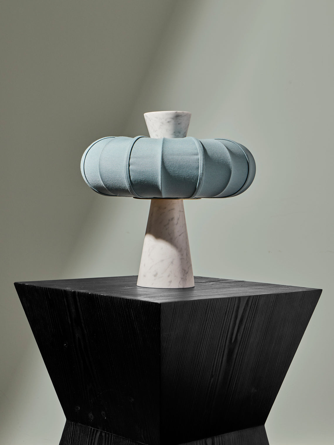 Zavadski - Andorra Art Deco Stone and Fabric Table Lamp - Ivory - ABASK