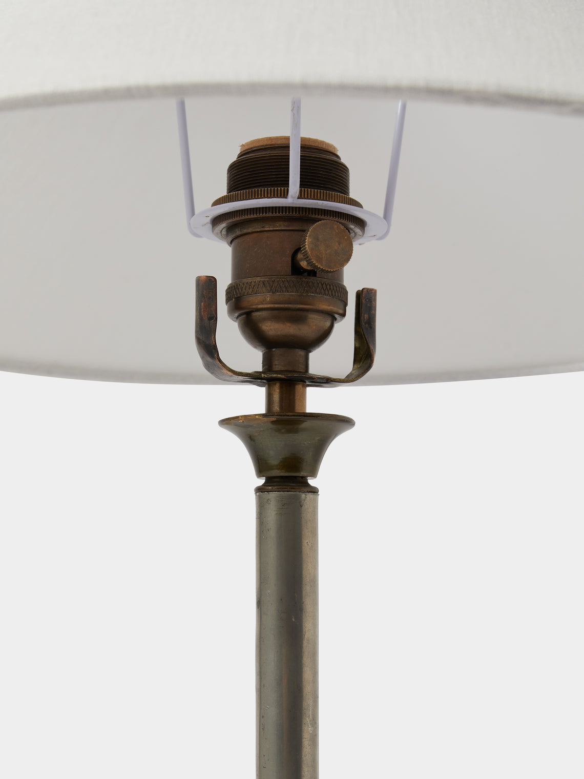 Antique and Vintage - 1930 Einar Backstrom Pewter and Brass Table Lamp - Silver - ABASK