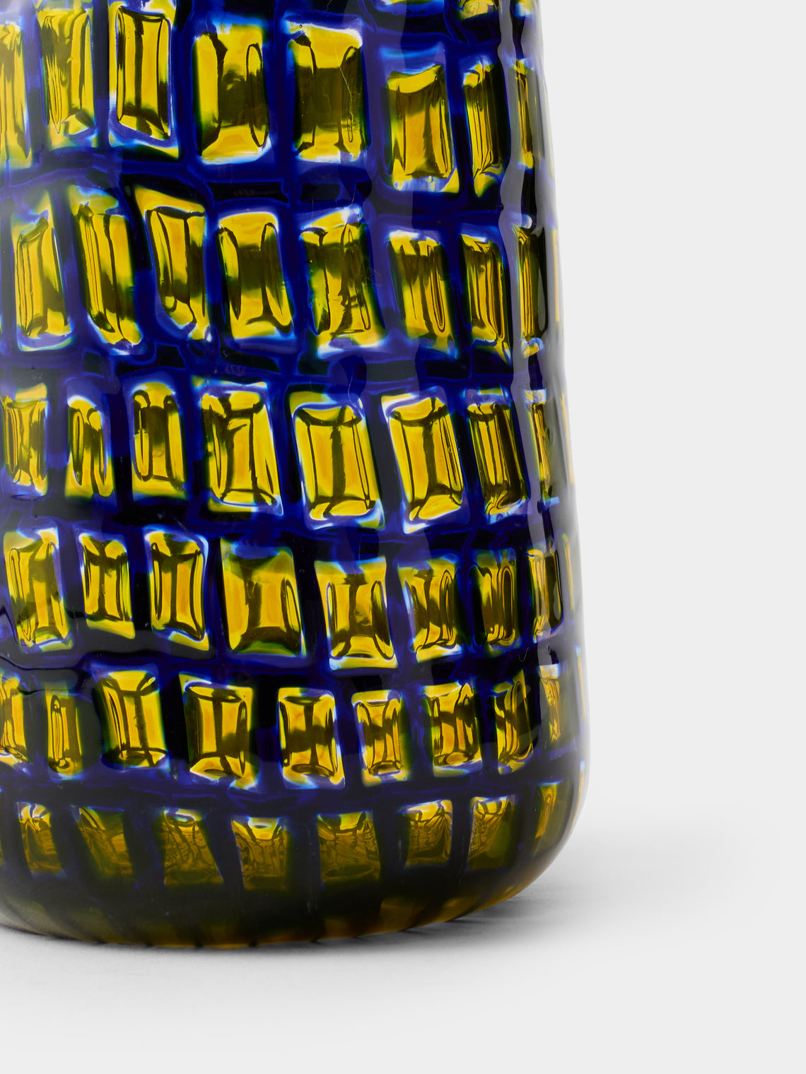 Venini - 1940 Carlo Scarpa Romane Murrine Murano Glass Vase (10in/26cm) - Yellow - ABASK