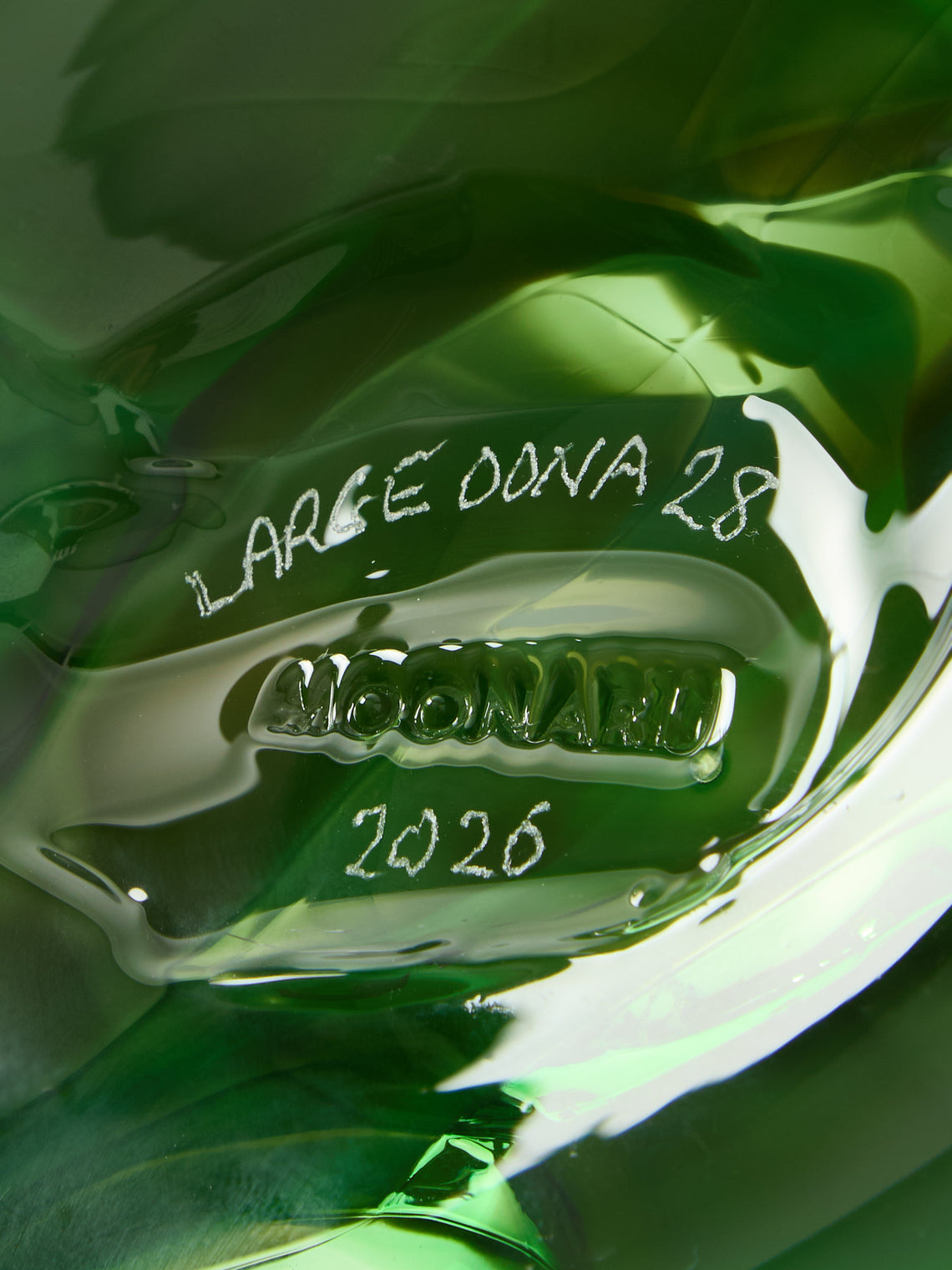 Moonarij - Oona Hand-Blown Glass Vase (15.5in/40cm) - Green - ABASK